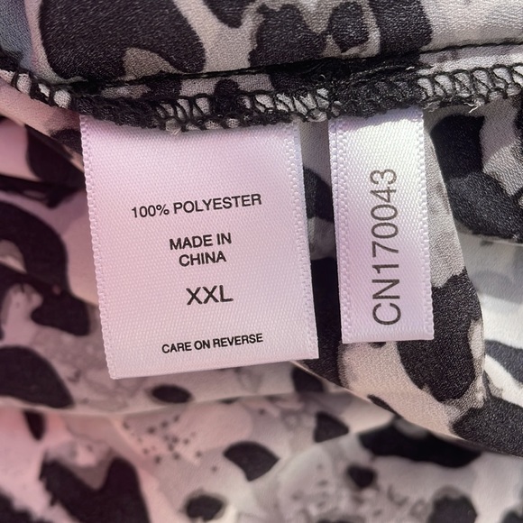 NWT-NY & Co.Black & White Leopard Print 2 Piece Set/ Skirt & Top Size XXL - Picture 11 of 13